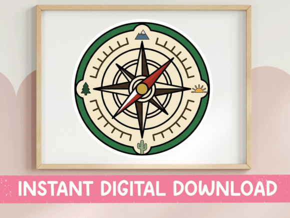 Adventure Compass Rose Outdoor Sticker