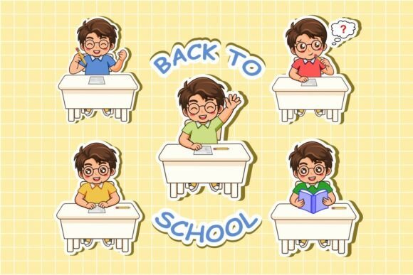 Back to School Student Sticker Set