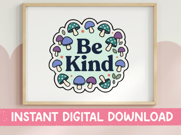 Be Kind Mushroom Wreath Sticker Review