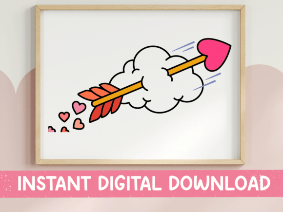 Cupid Arrow Heart Cloud Sticker Review