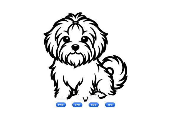 Cute Shih Tzu Line Art SVG Review