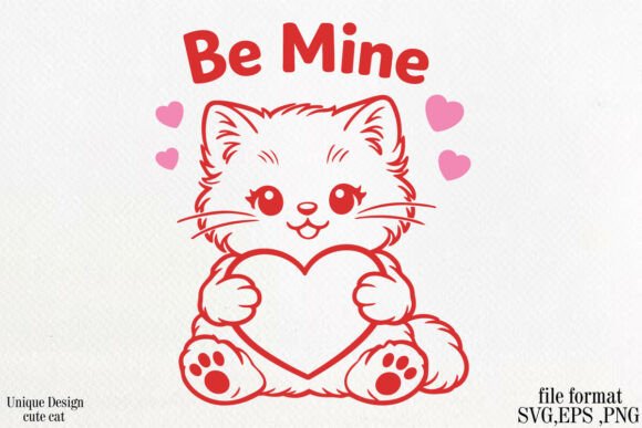 Cute Valentine s Day CAT SVG PNG
