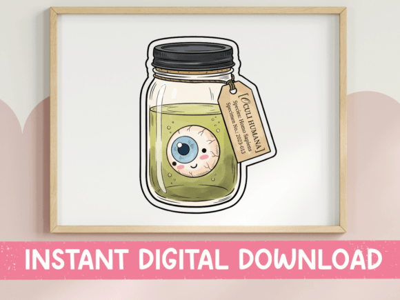 Eyeball Specimen Jar Sticker Design Review