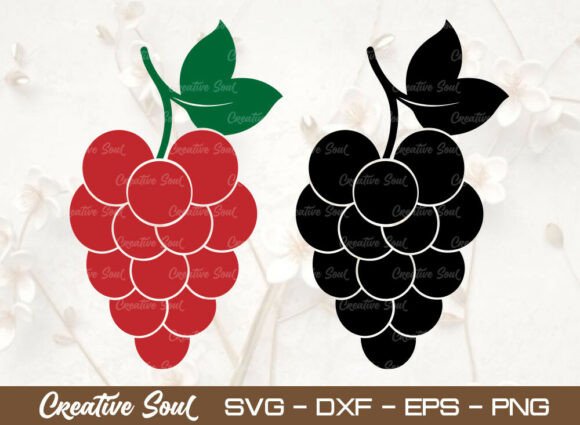Grapes Silhouette SVG Cut, Grape Vine