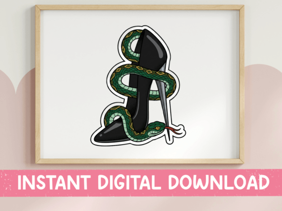 Green Snake Wrapped Dagger Sticker Review