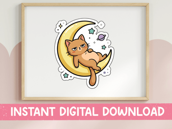 Grumpy Cat on Moon Sticker Embroidery Review