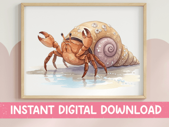 Hermit Crab Watercolor Beach Sticker Review