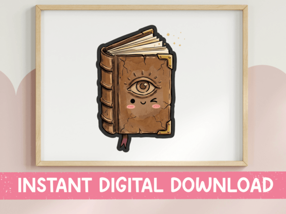 Kawaii Spell Book Sticker Design Review