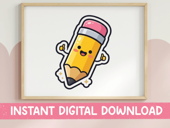 Kawaii Yellow Pencil Thumbs Up Sticker Review