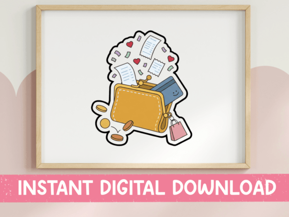 Overflowing Wallet with Receipts Sticker