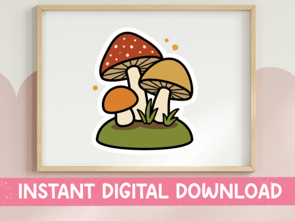 Retro Mushroom Trio Forest Sticker Review