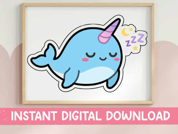 Sleeping Kawaii Narwhal Sticker Embroidery Review