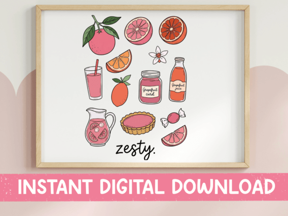 Zesty Grapefruit Illustration Sticker Review